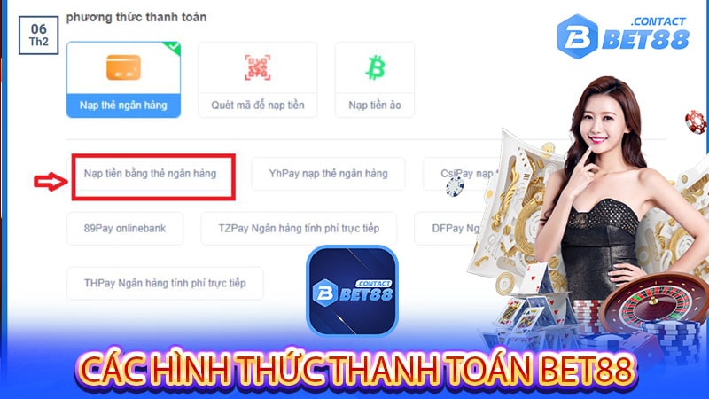 Các hình thức thanh toán bet88